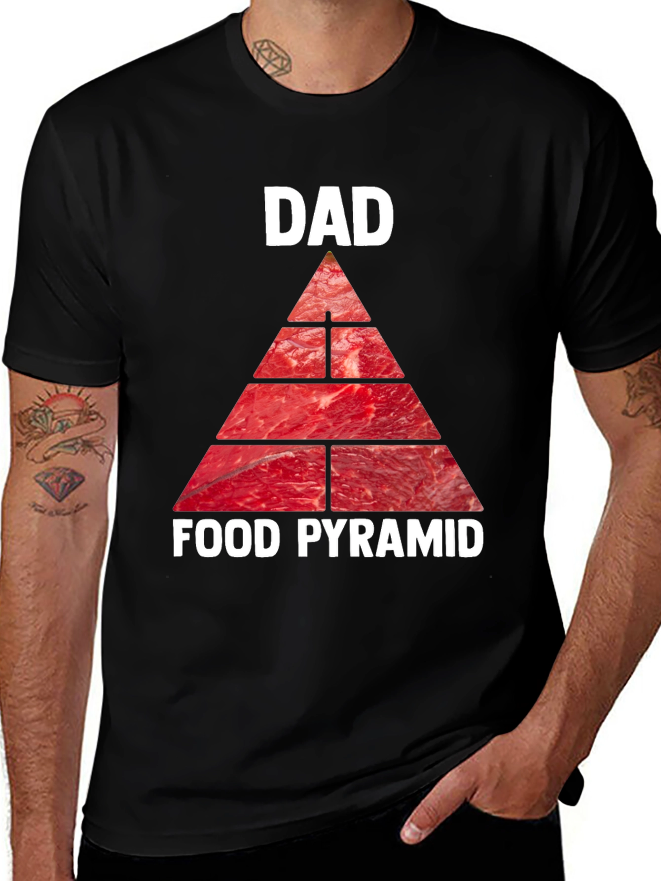 Dad Food Pyramid T-Shirt - Meat Lovers Tee