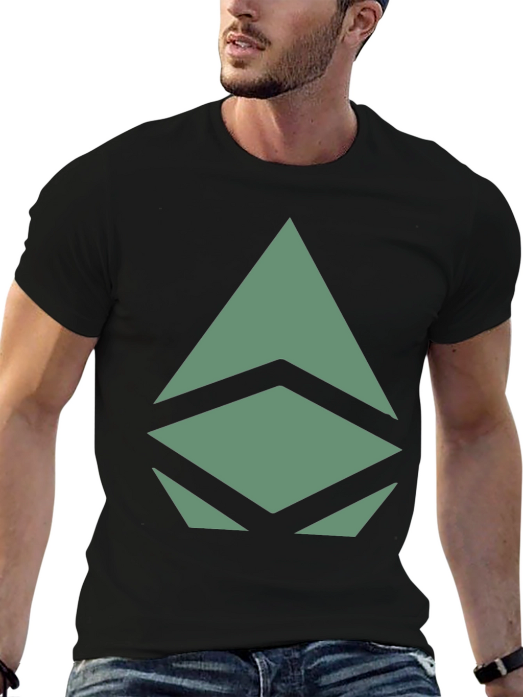 Geometric Graphic Print Tee - Modern Style