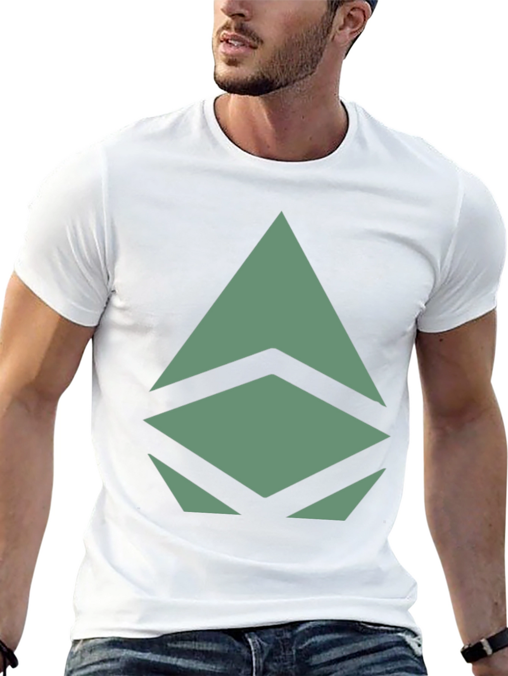 Geometric Graphic Print Tee - Modern Style