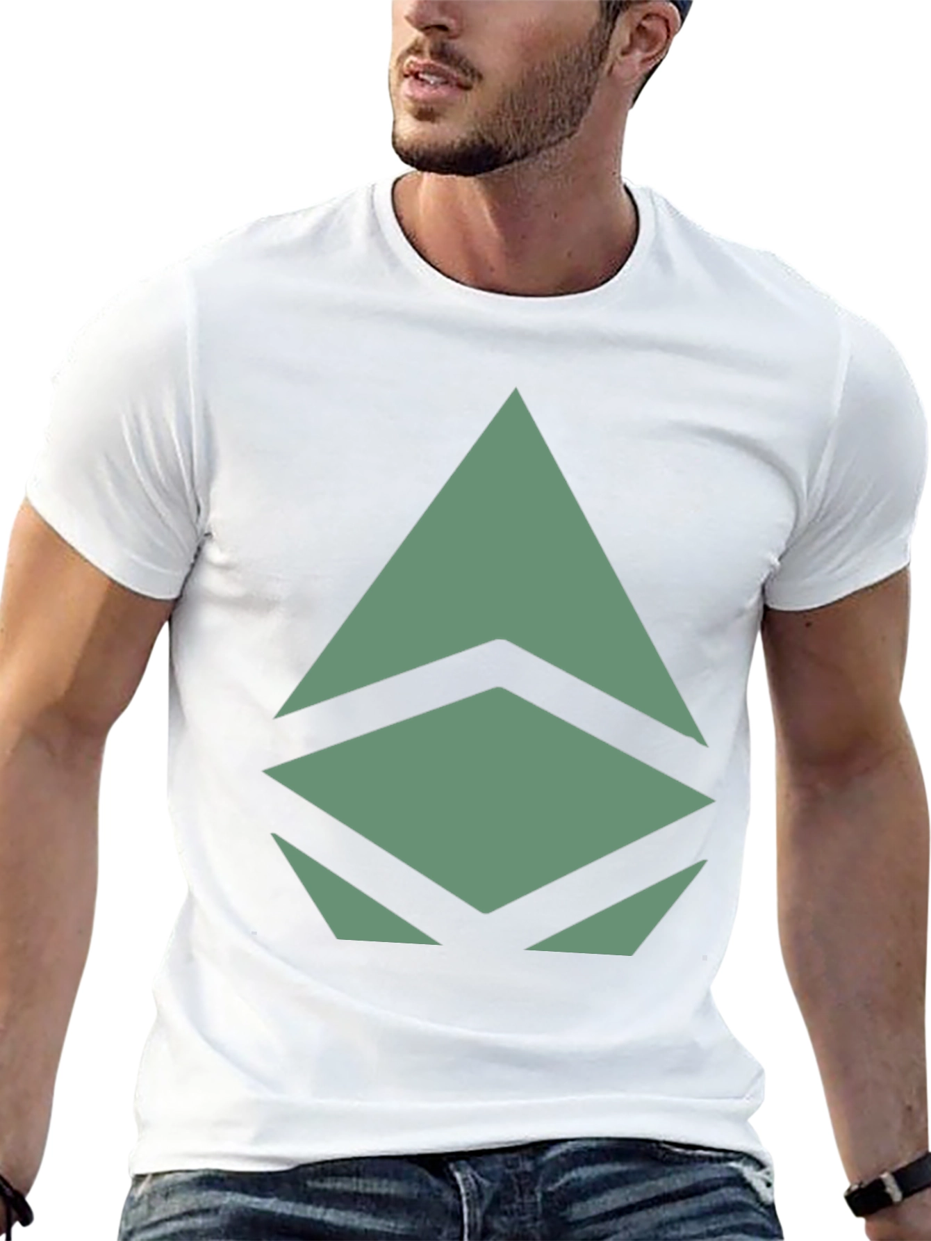Geometric Graphic Print Tee - Modern Style