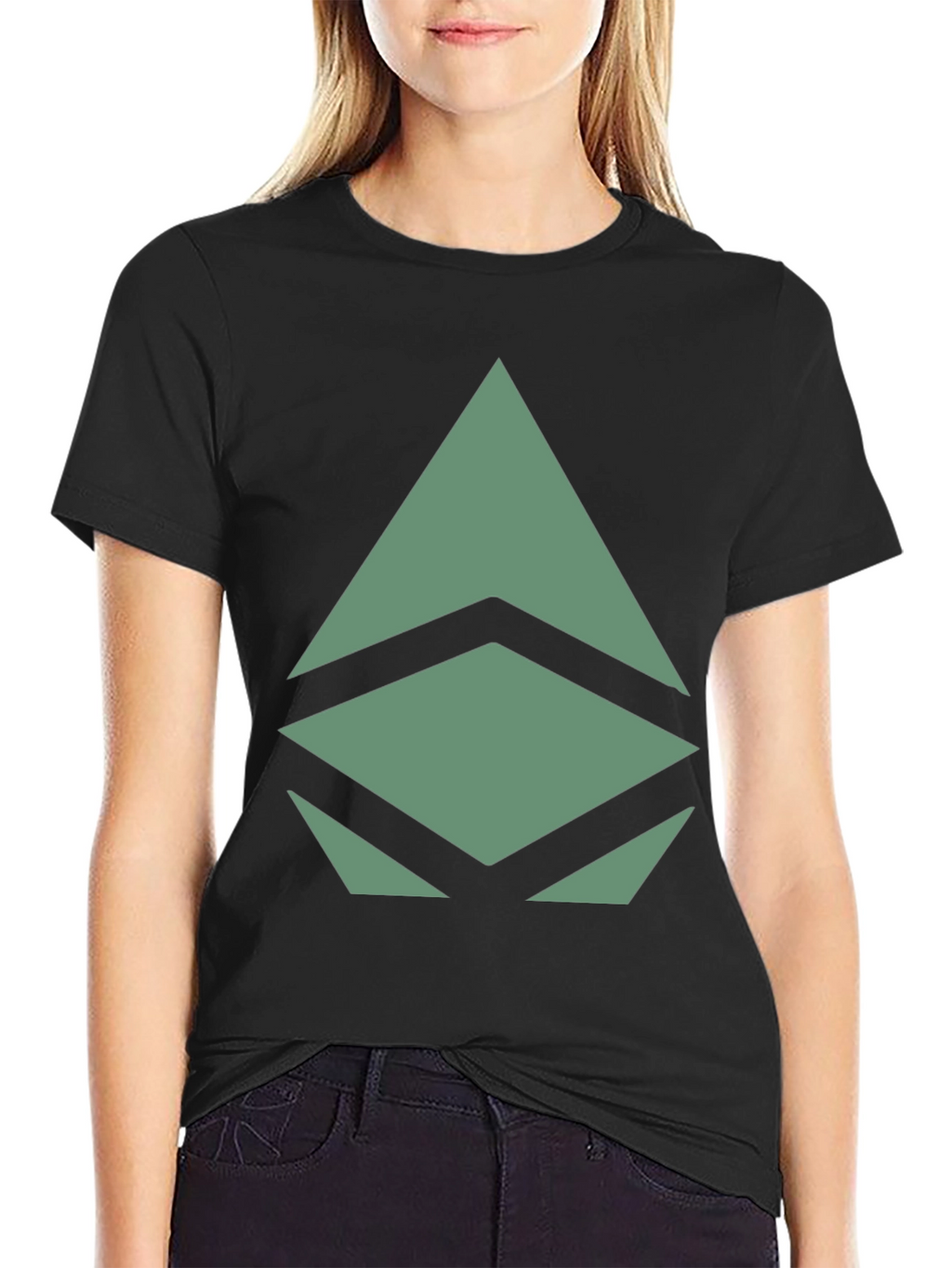 Geometric Graphic Print Tee - Modern Style