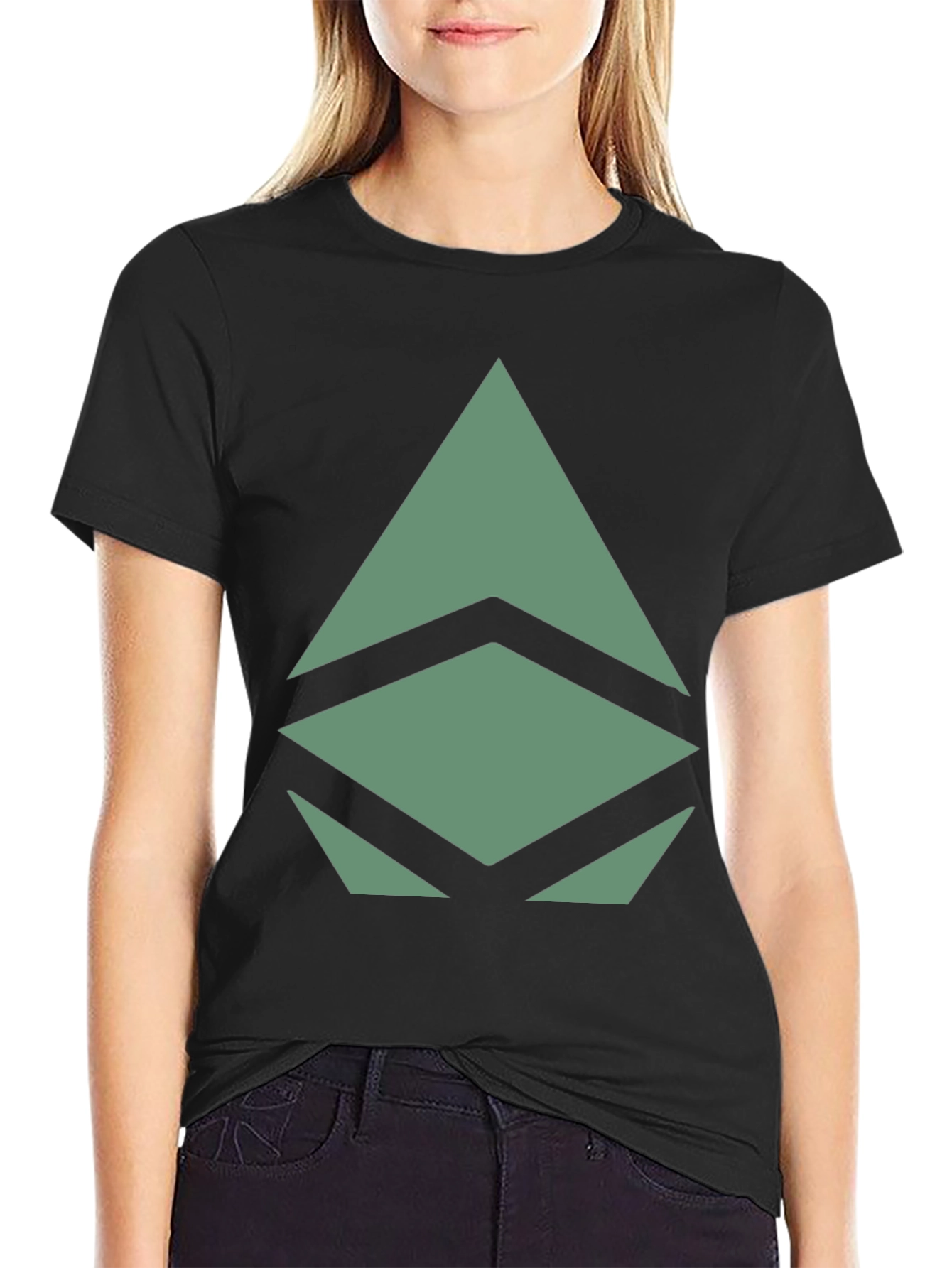 Geometric Graphic Print Tee - Modern Style
