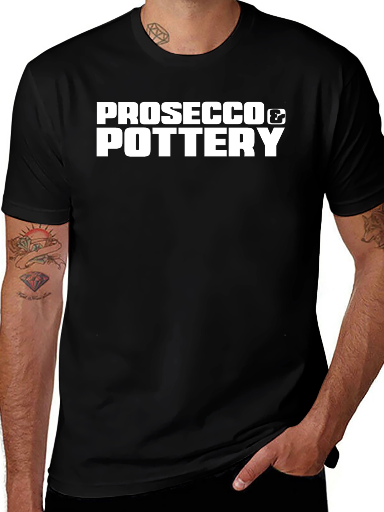 Prosecco & Pottery Black T-Shirt