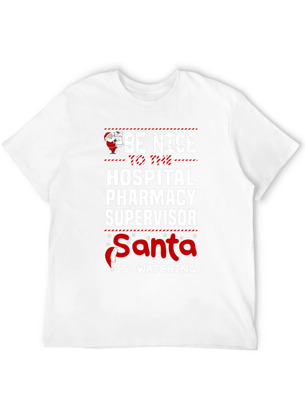 Hospital Pharmacy Supervisor Santa Holiday T-Shirt
