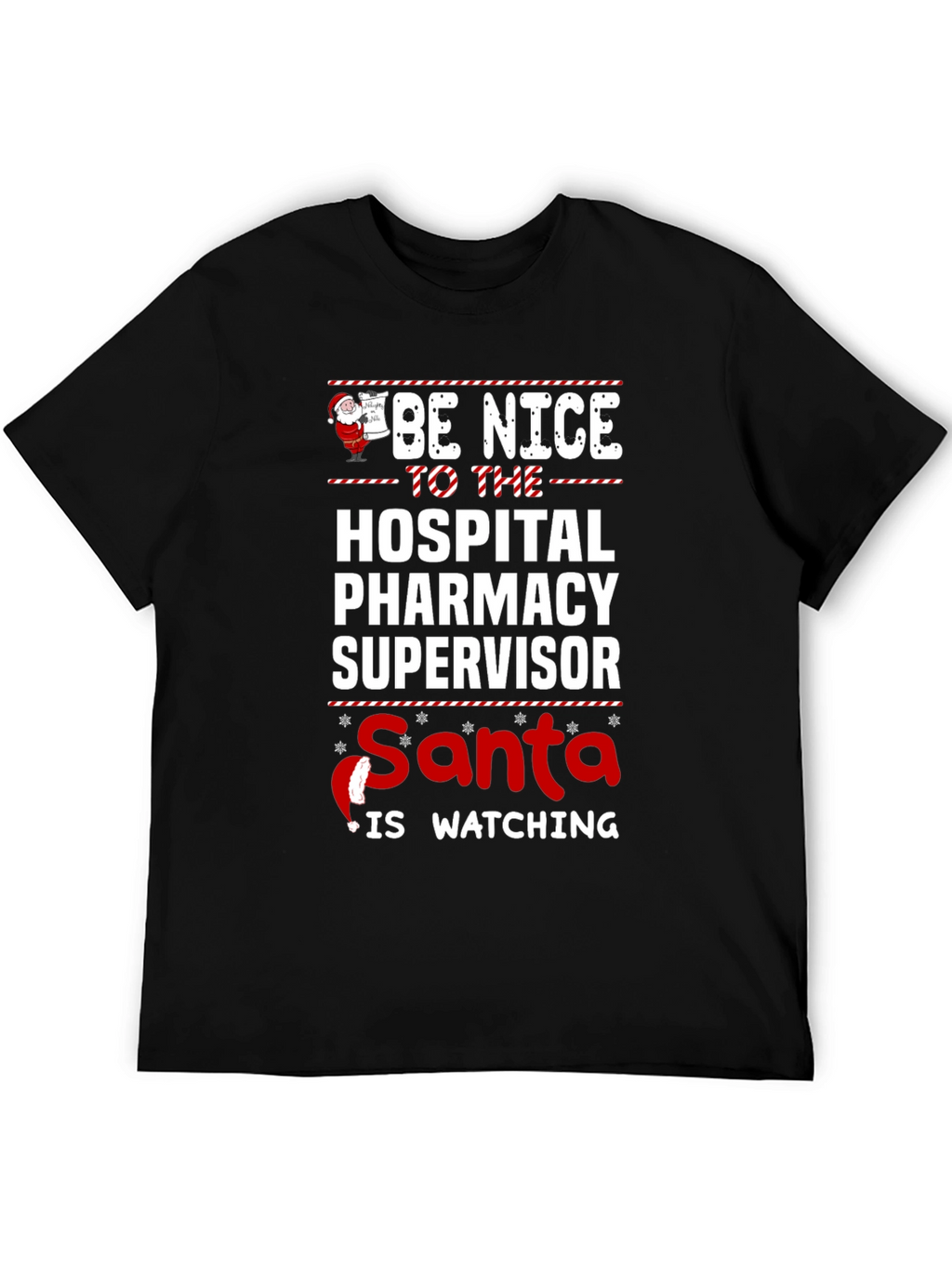 Hospital Pharmacy Supervisor Santa Holiday T-Shirt