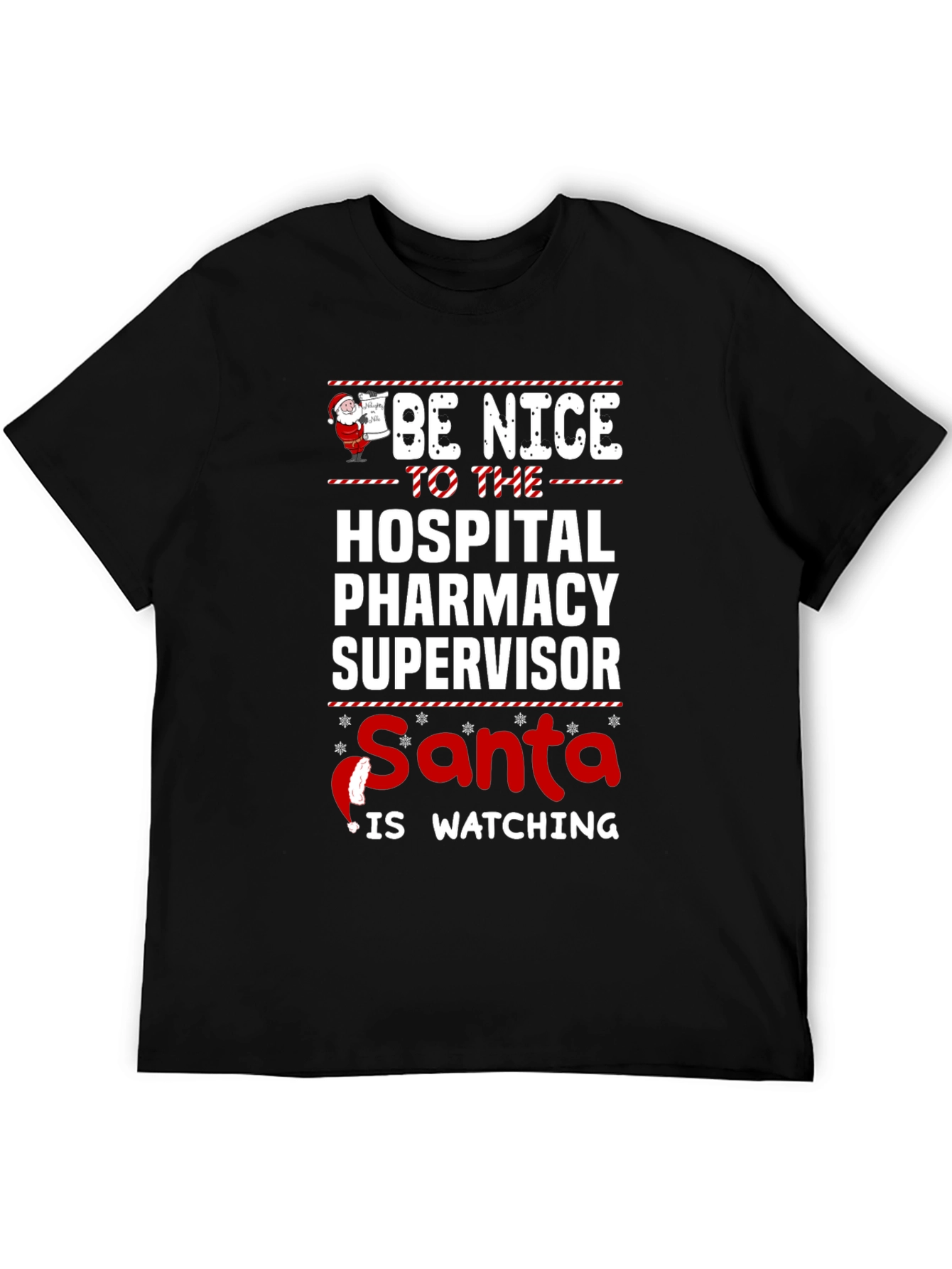 Hospital Pharmacy Supervisor Santa Holiday T-Shirt