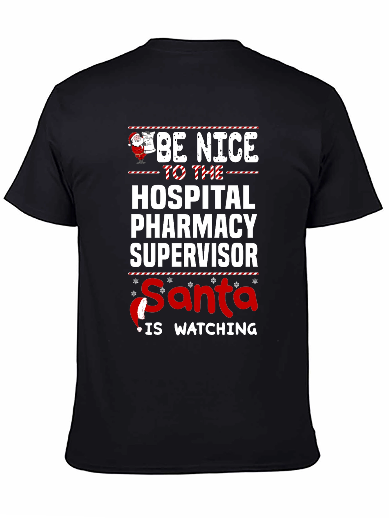 Hospital Pharmacy Supervisor Santa Holiday T-Shirt