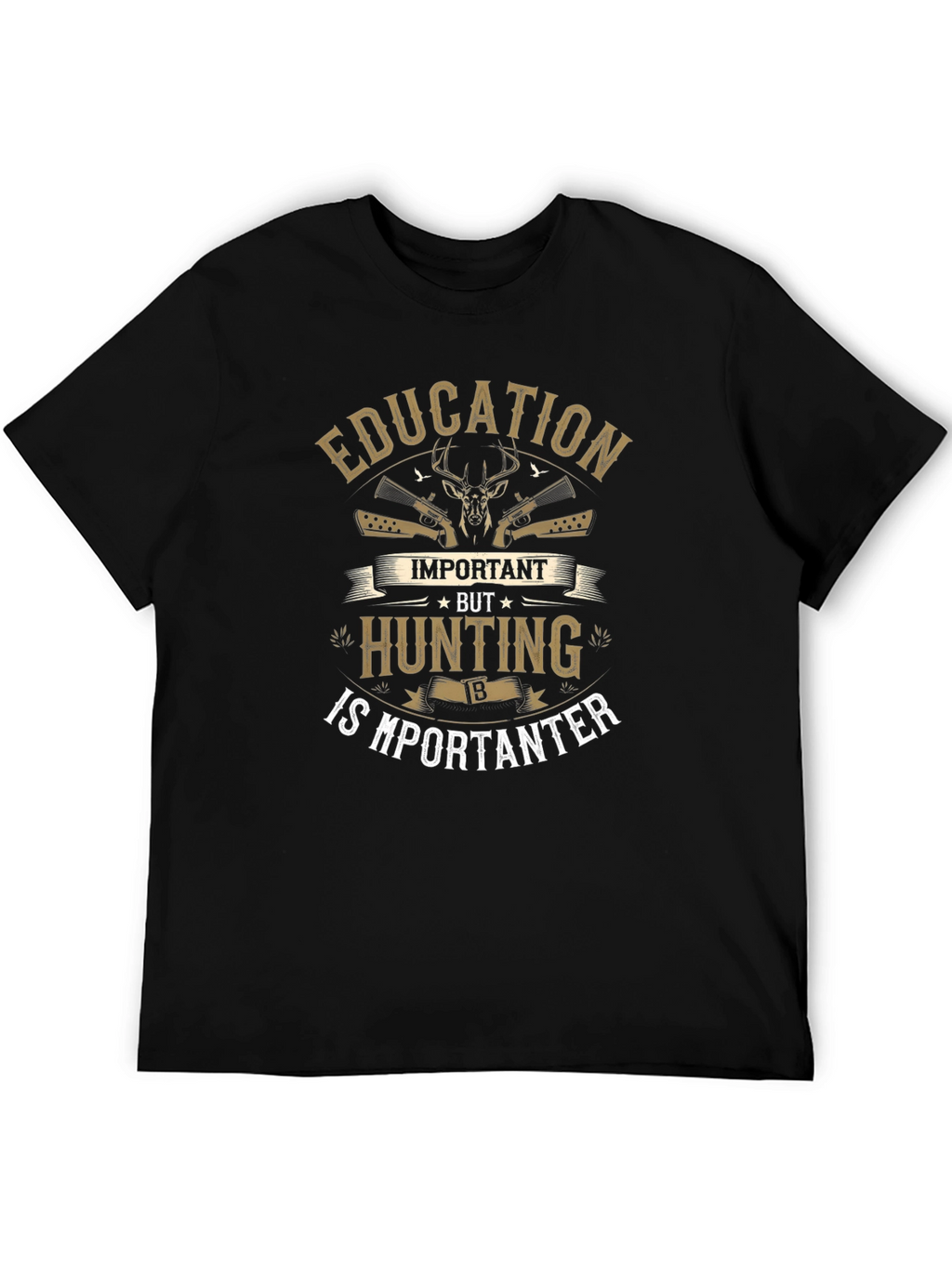 Hunting is Importanter Mens Black T-Shirt