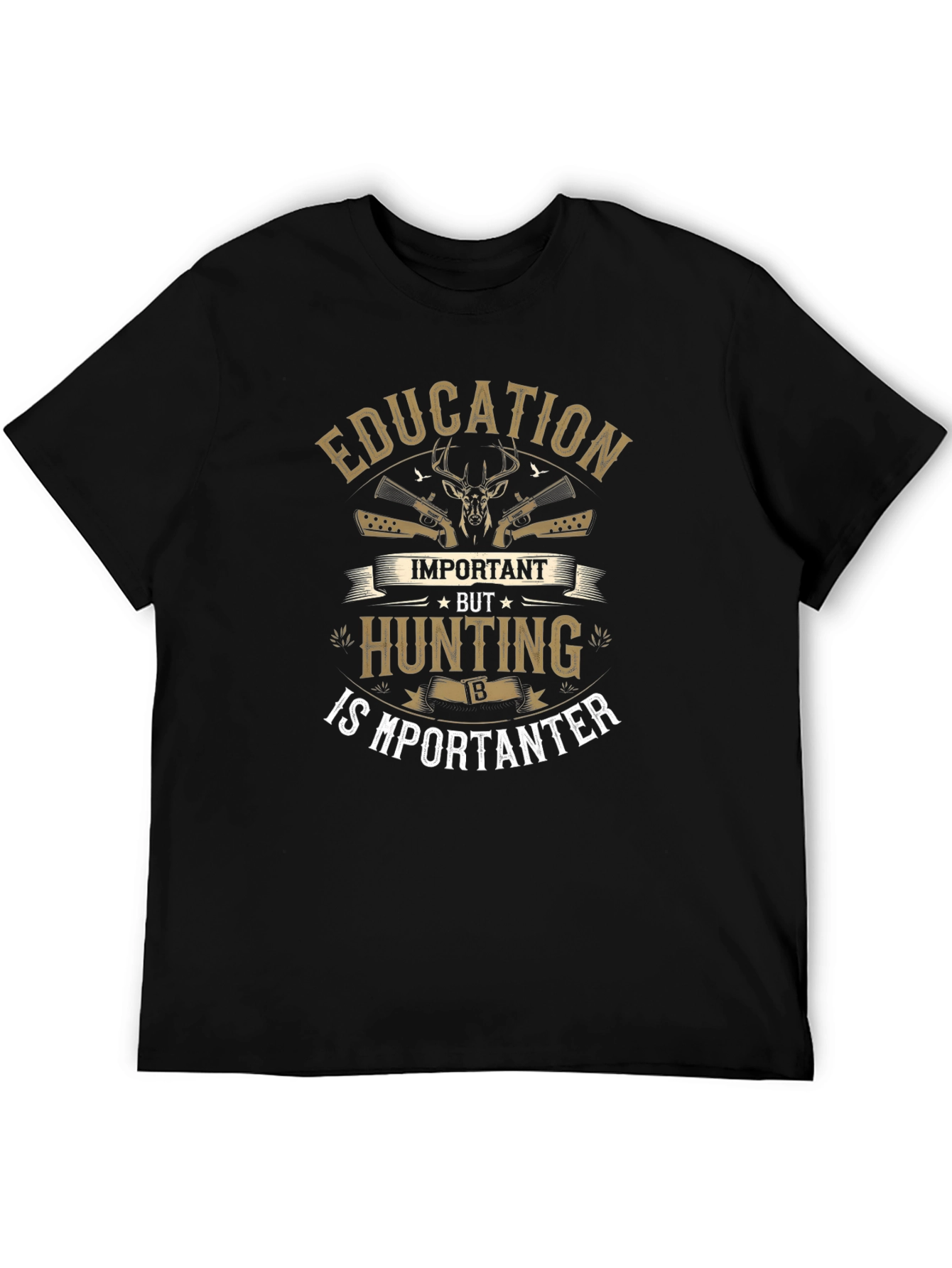 Hunting is Importanter Mens Black T-Shirt