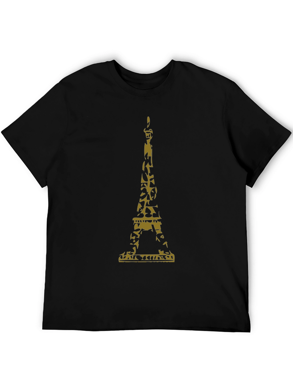 Eiffel Tower Camo Graphic Black T-Shirt