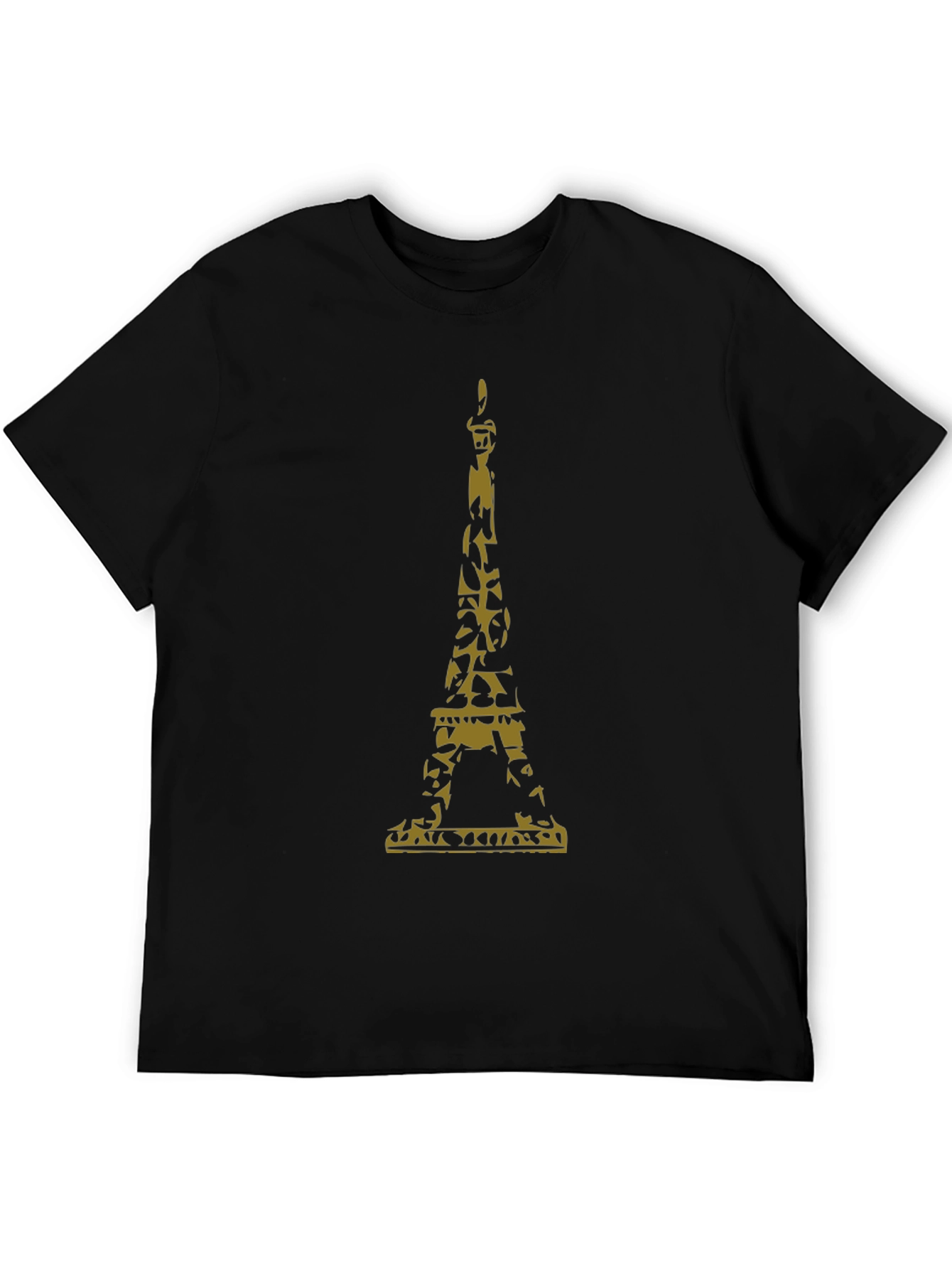 Eiffel Tower Camo Graphic Black T-Shirt