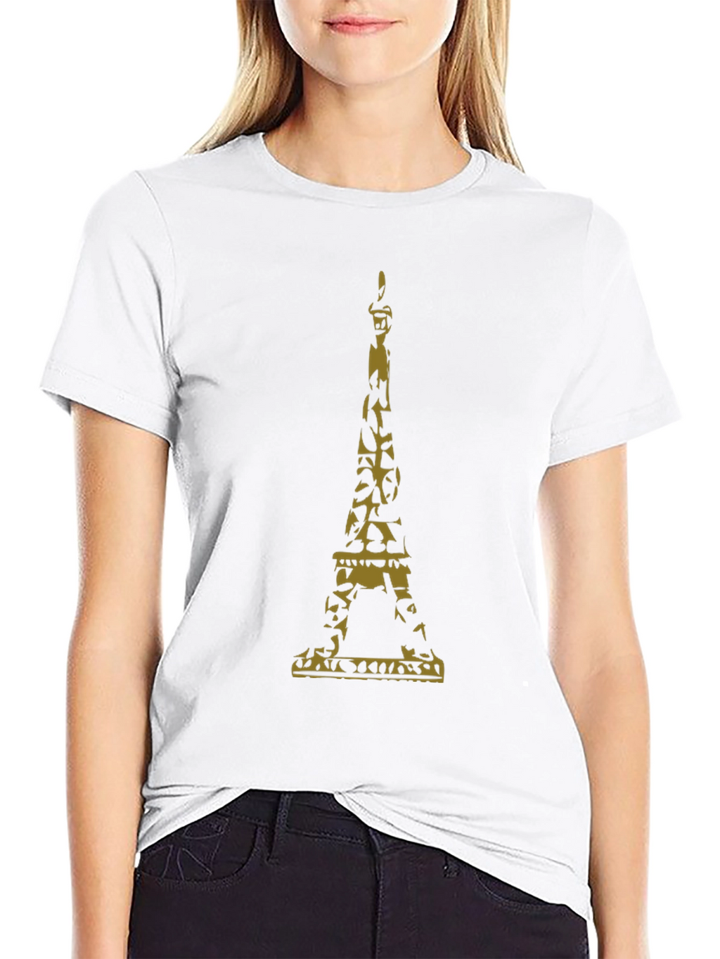 Eiffel Tower Camo Graphic Black T-Shirt