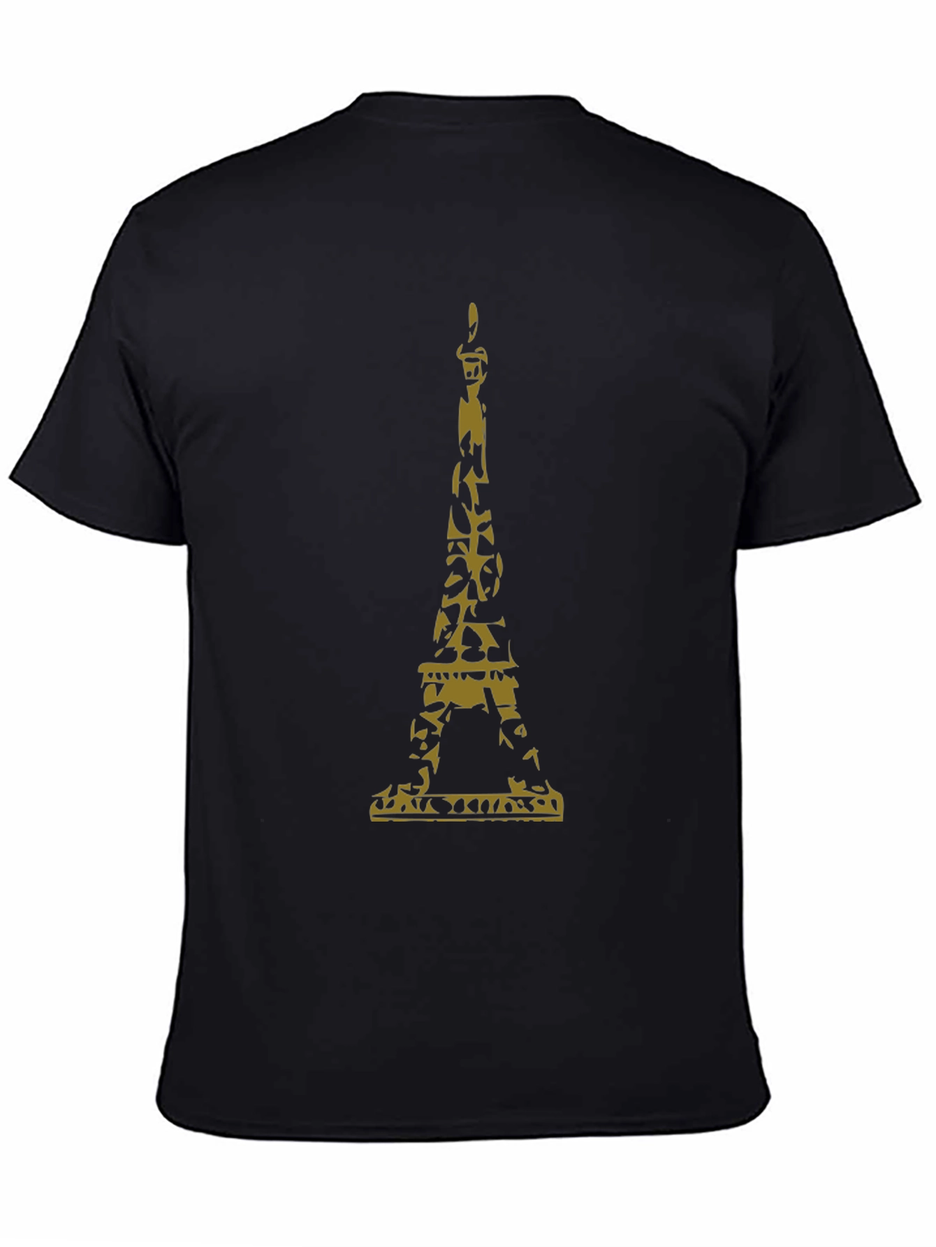 Eiffel Tower Camo Graphic Black T-Shirt