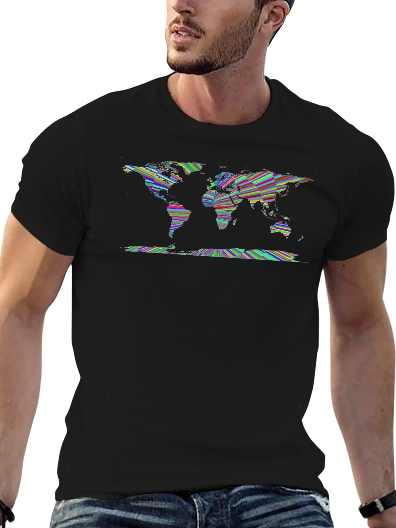 World Map Graphic Tee - Unique Artistic Design