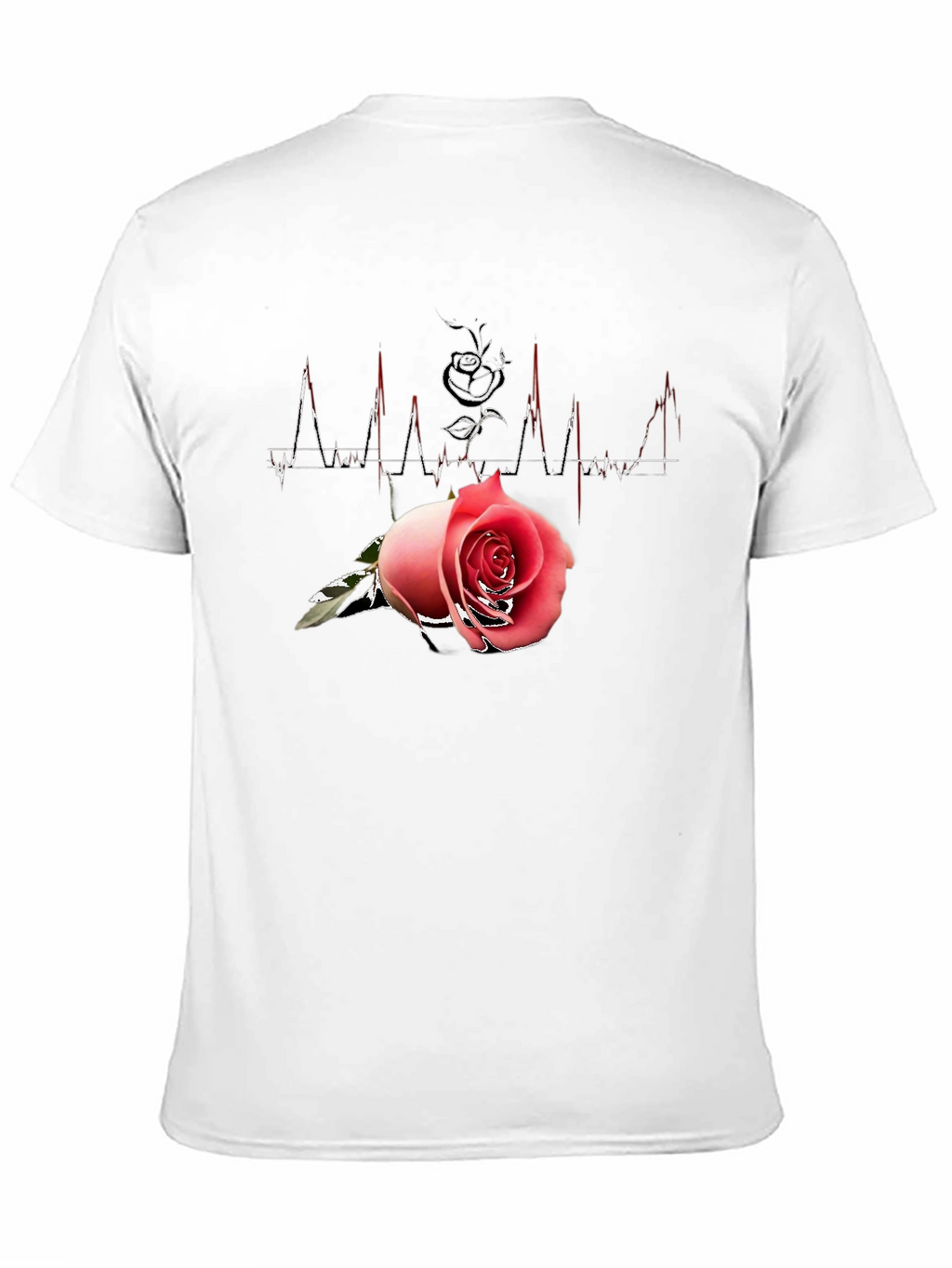 Rose Heartbeat Black Tee