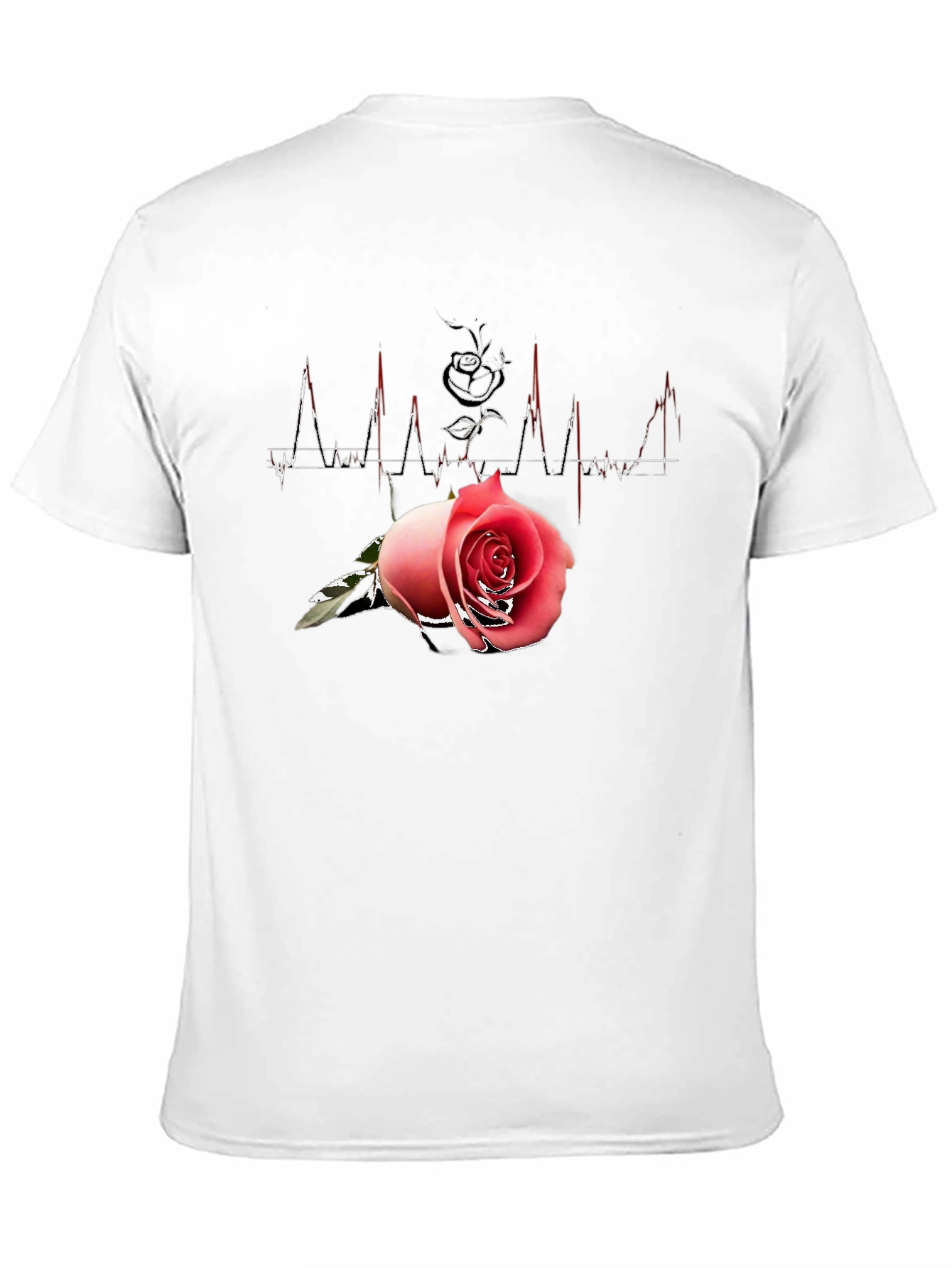 Rose Heartbeat Black Tee