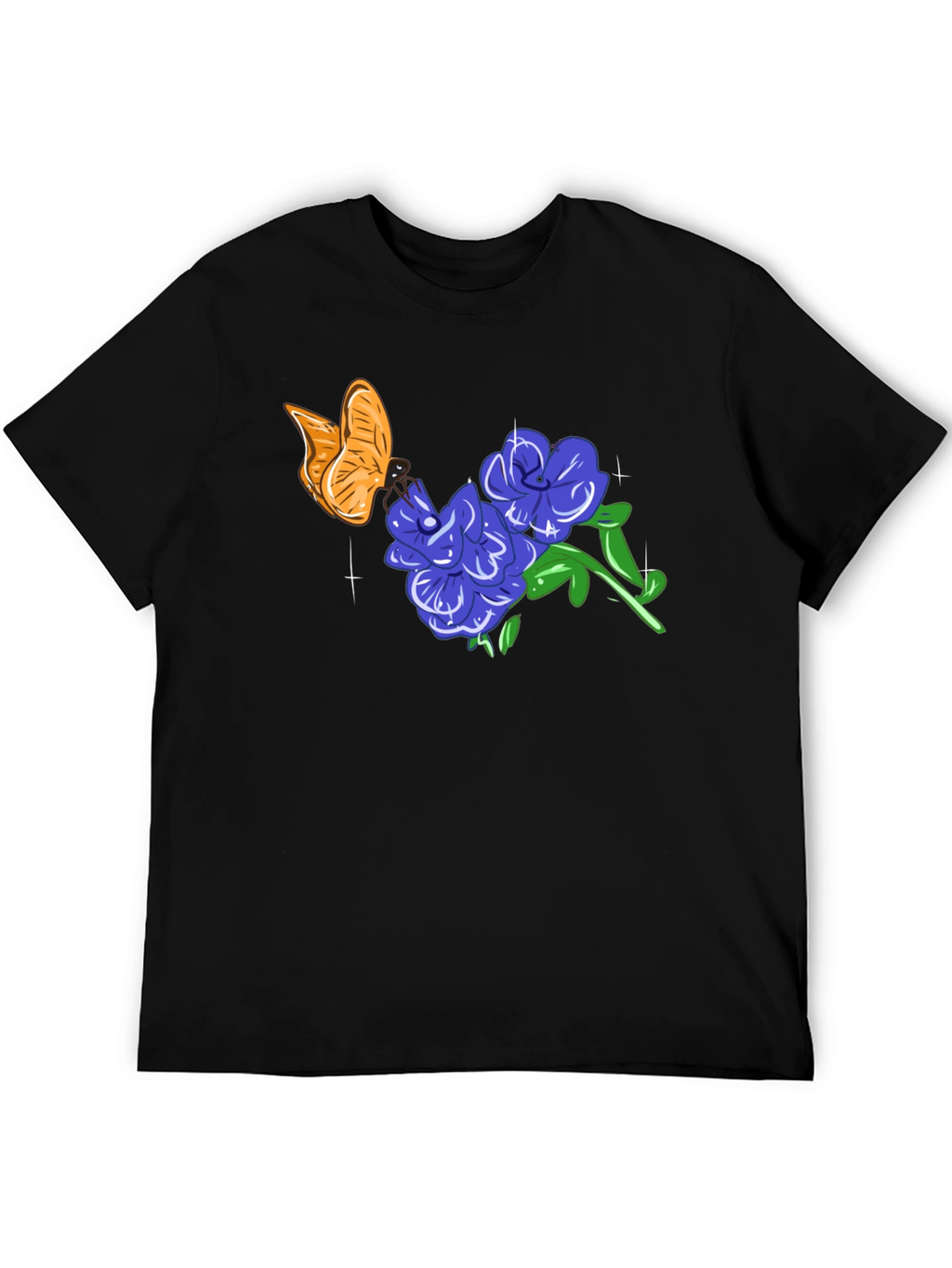 Butterfly & Floral Graphic T-Shirt