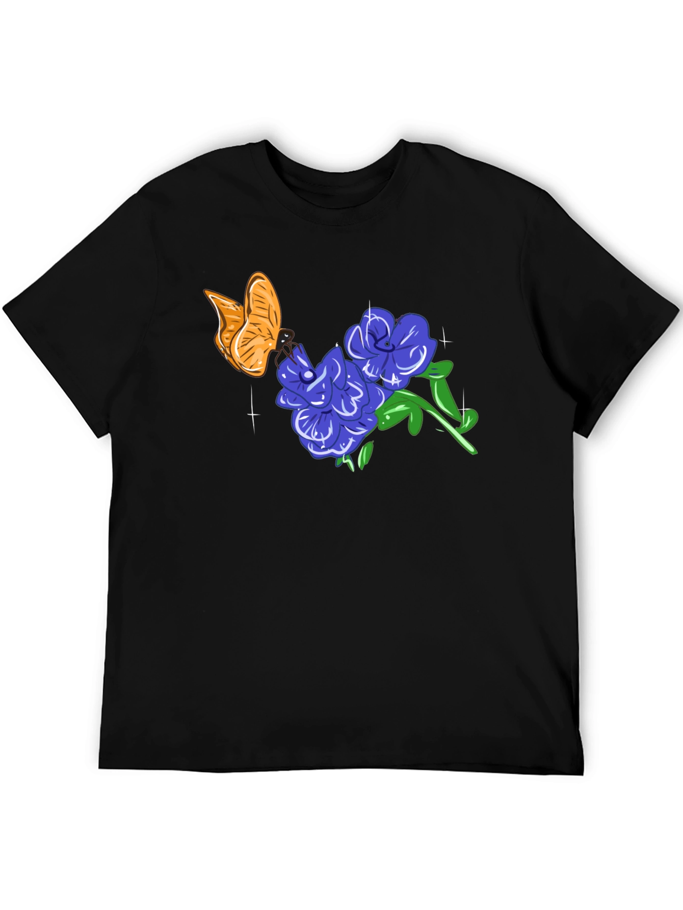 Butterfly & Floral Graphic T-Shirt