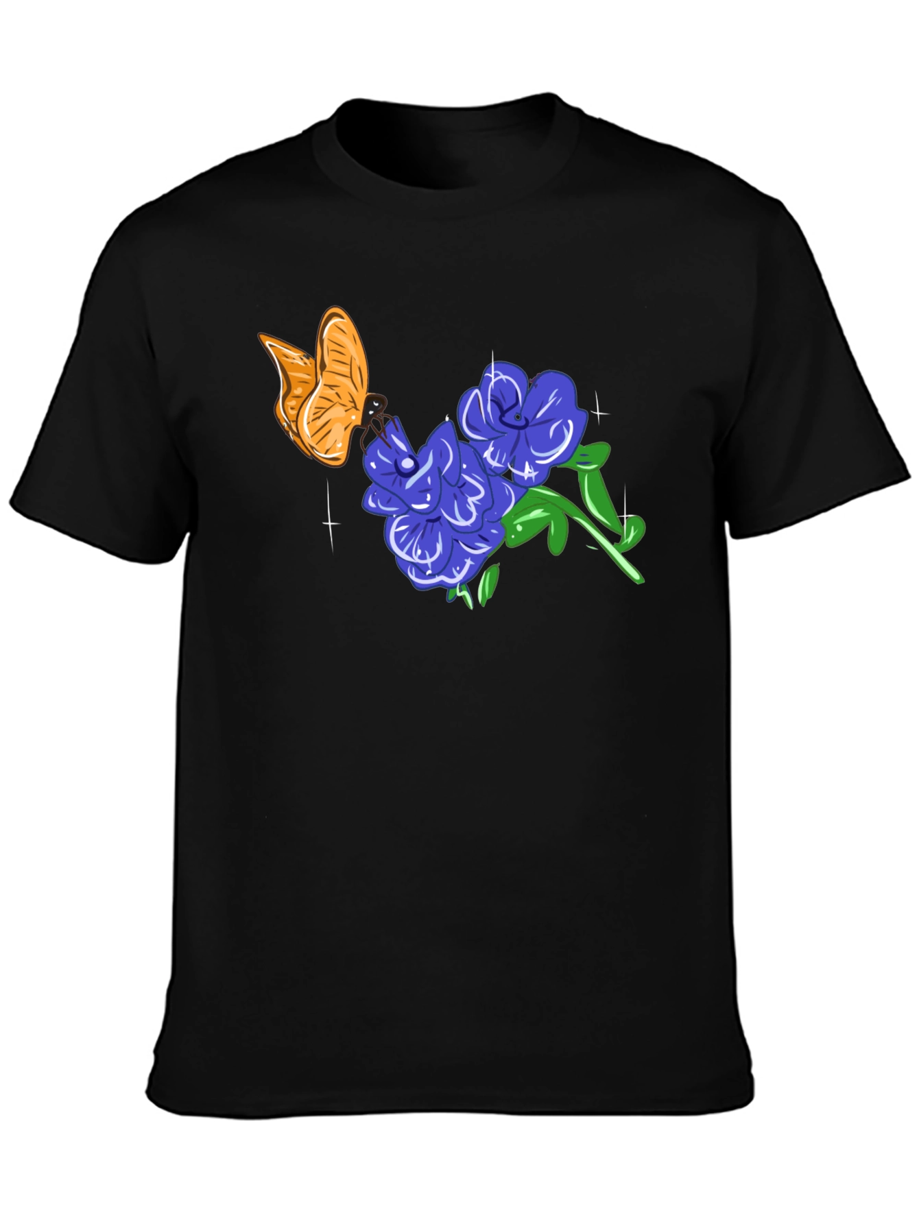 Butterfly & Floral Graphic T-Shirt