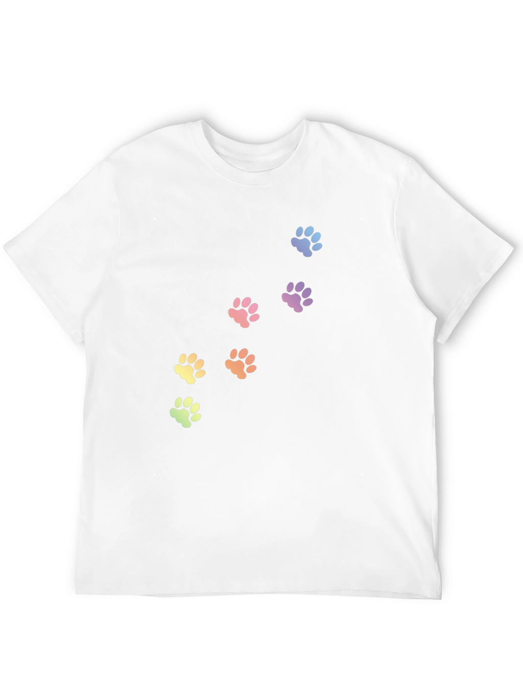 Rainbow Paw Print T-Shirt - Black