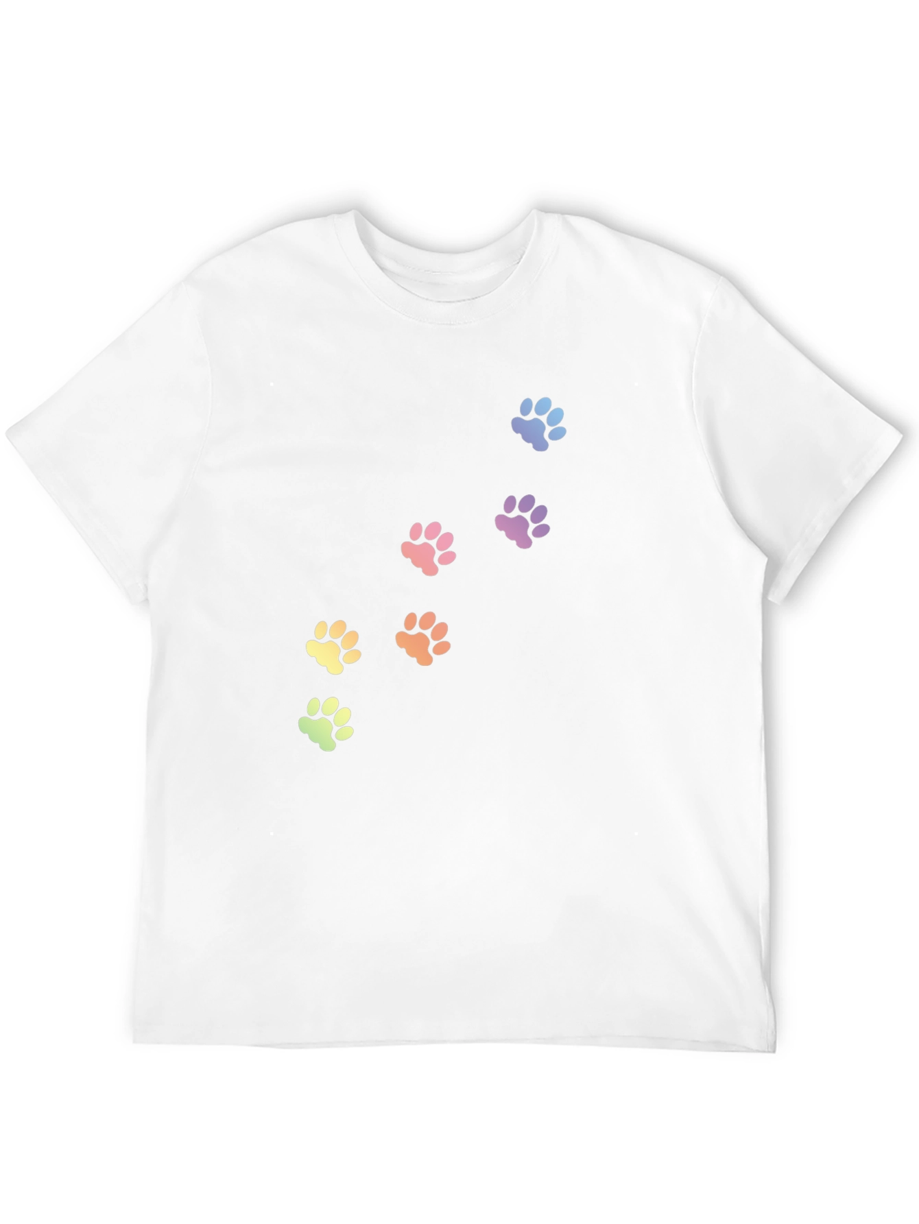 Rainbow Paw Print T-Shirt - Black