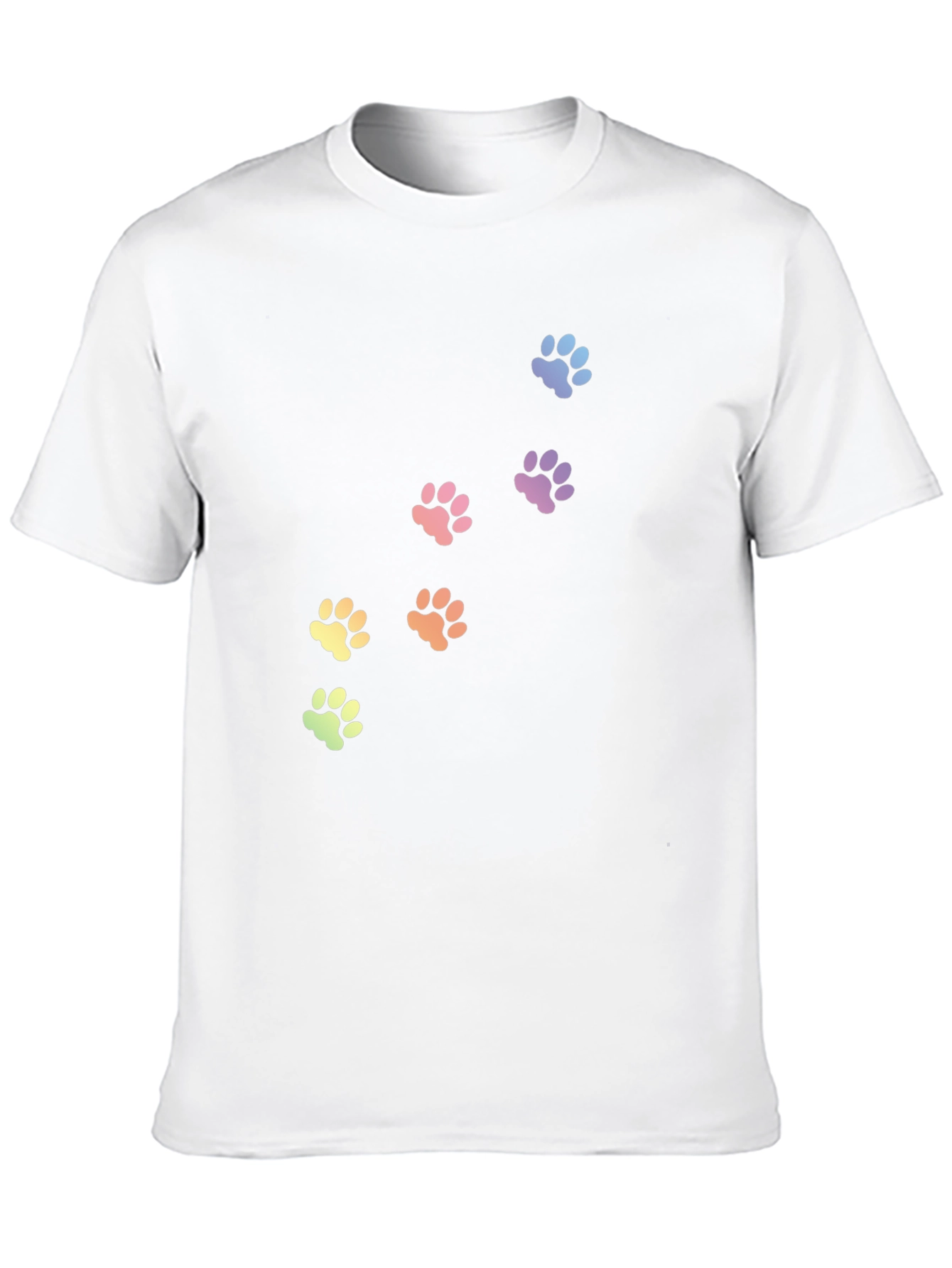 Rainbow Paw Print T-Shirt - Black