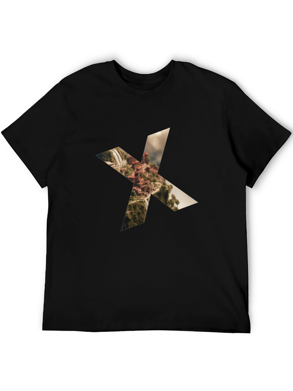 Waterfall X Graphic Black Tee