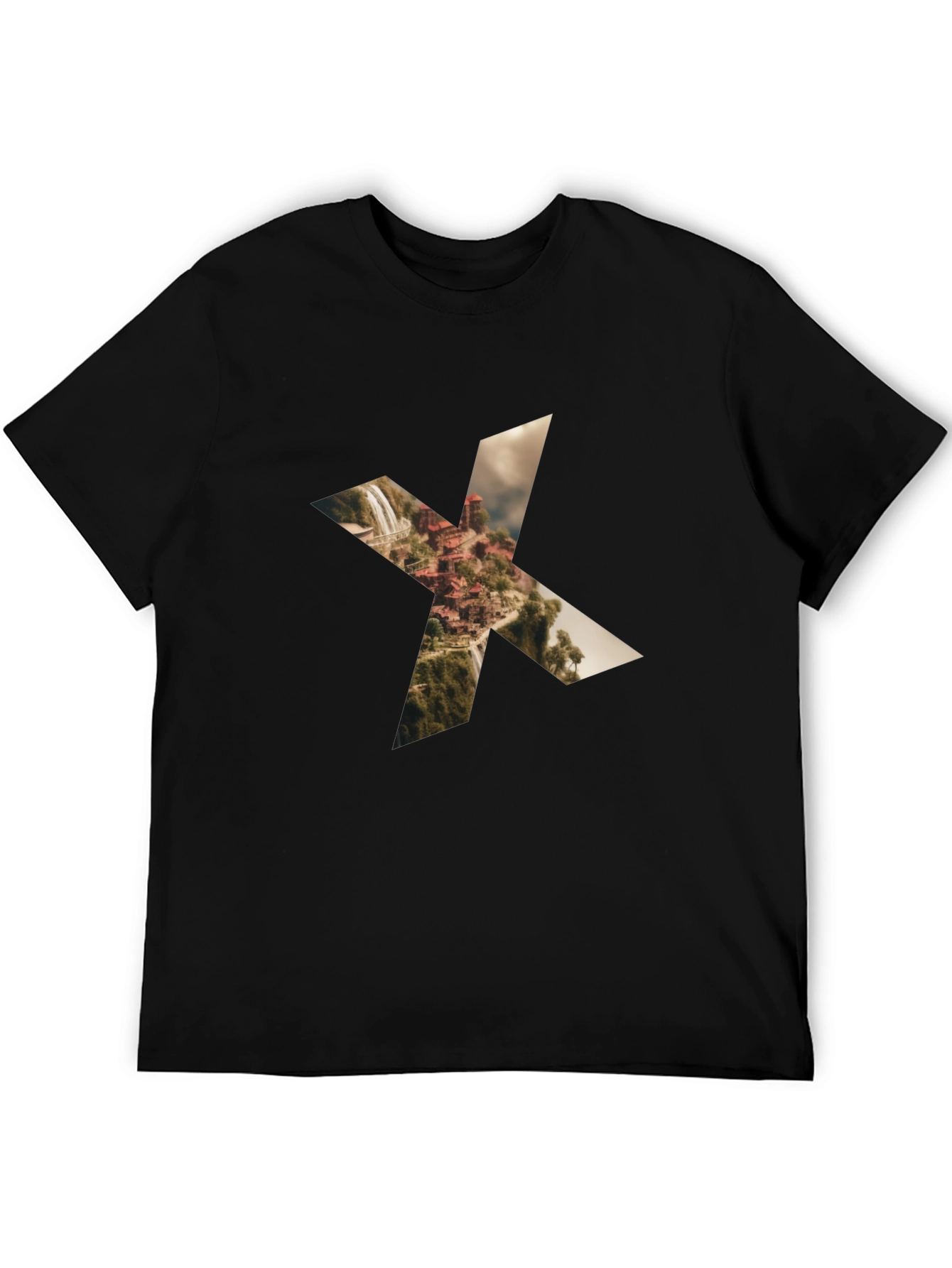 Waterfall X Graphic Black Tee