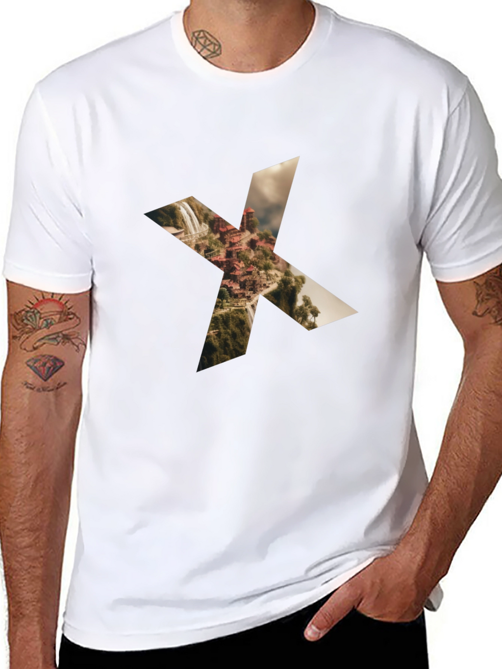 Waterfall X Graphic Black Tee