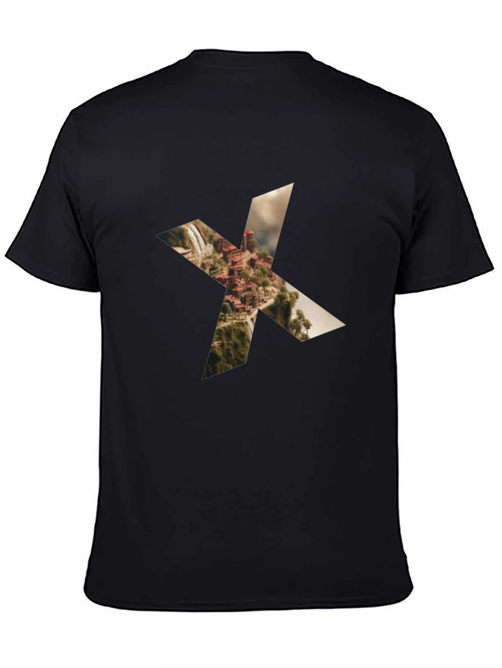 Waterfall X Graphic Black Tee