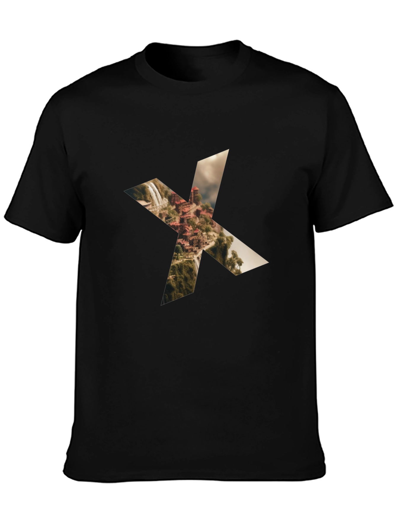 Waterfall X Graphic Black Tee