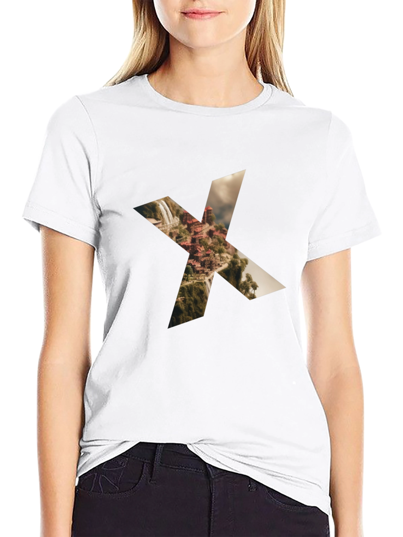 Waterfall X Graphic Black Tee