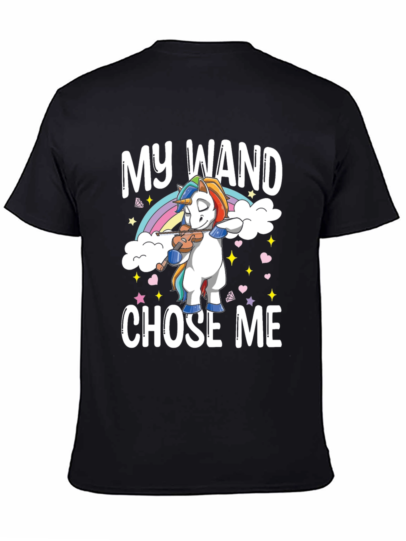 My Wand Chose Me Unicorn T-Shirt - Black