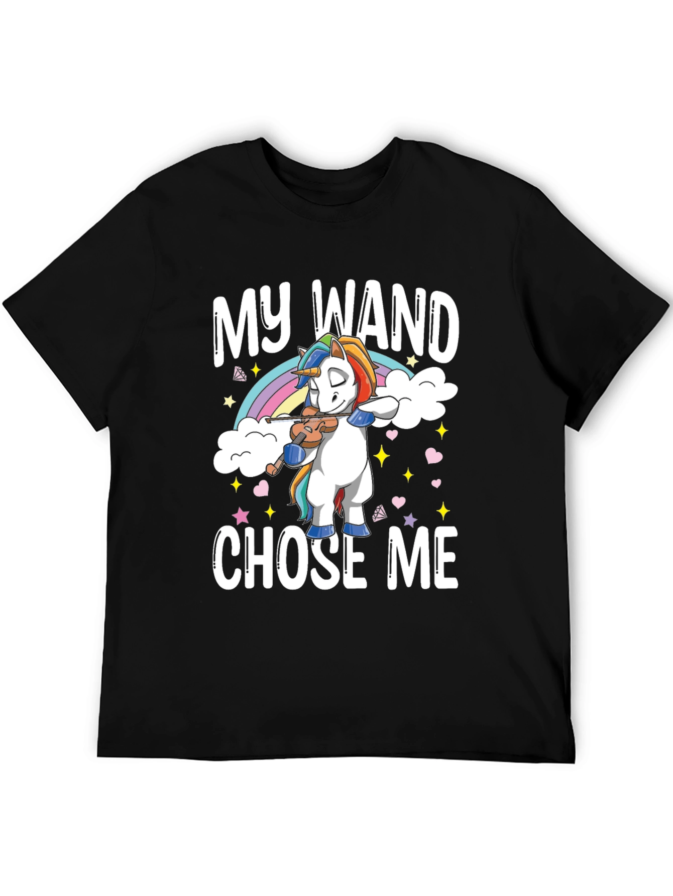 My Wand Chose Me Unicorn T-Shirt - Black