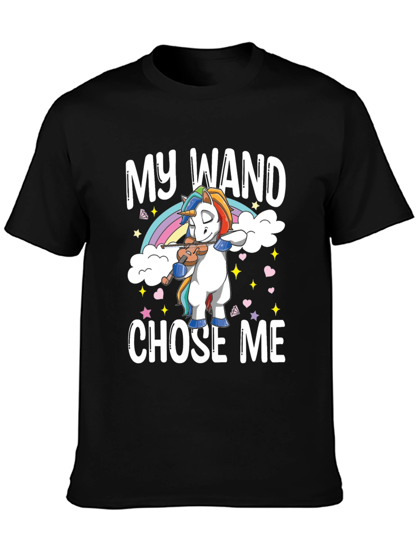 My Wand Chose Me Unicorn T-Shirt - Black