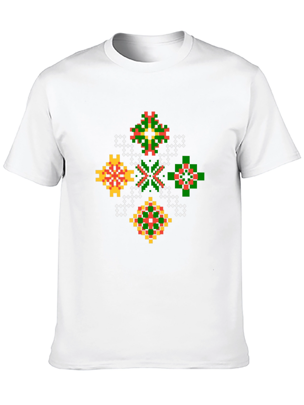 Pixel Art Geometric Black T-Shirt