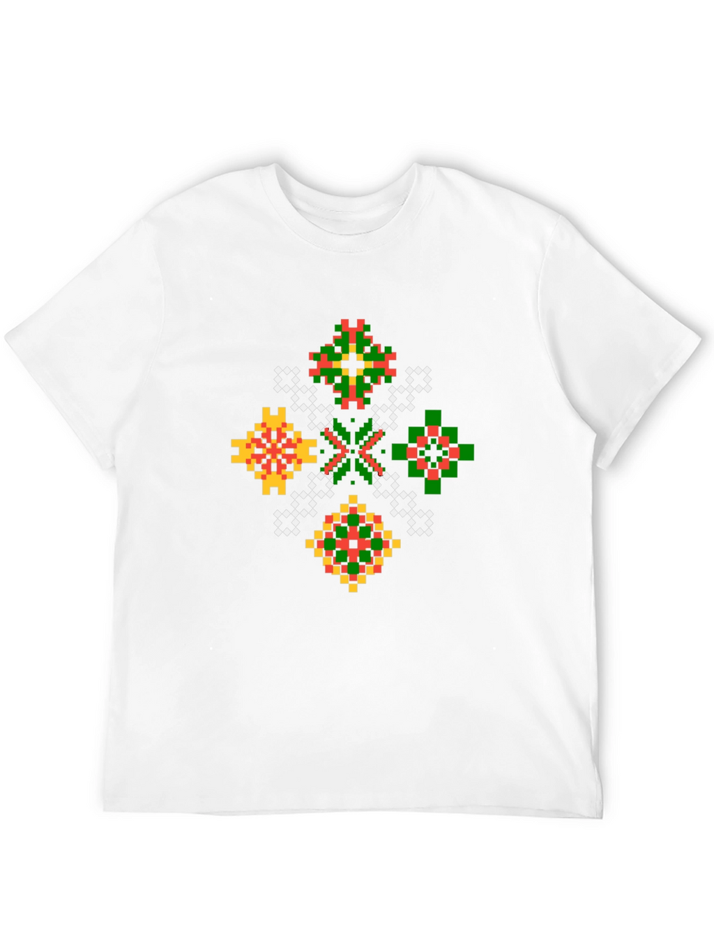 Pixel Art Geometric Black T-Shirt