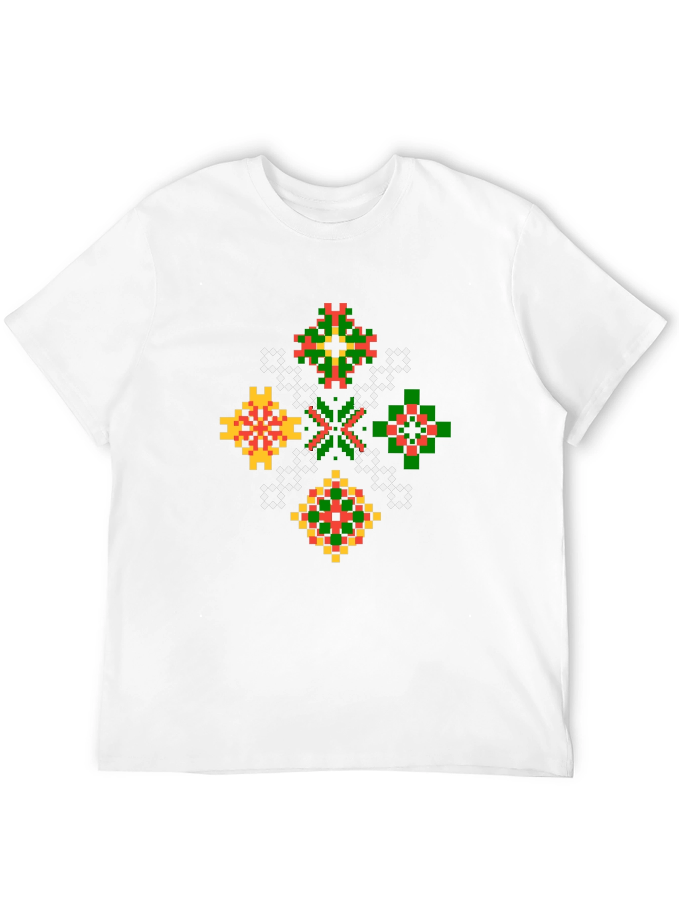 Pixel Art Geometric Black T-Shirt