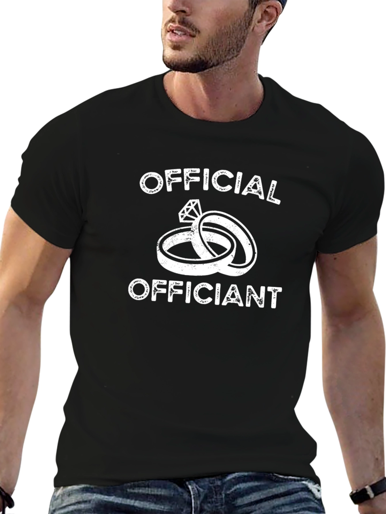Official Officiant Wedding Rings Graphic Tee