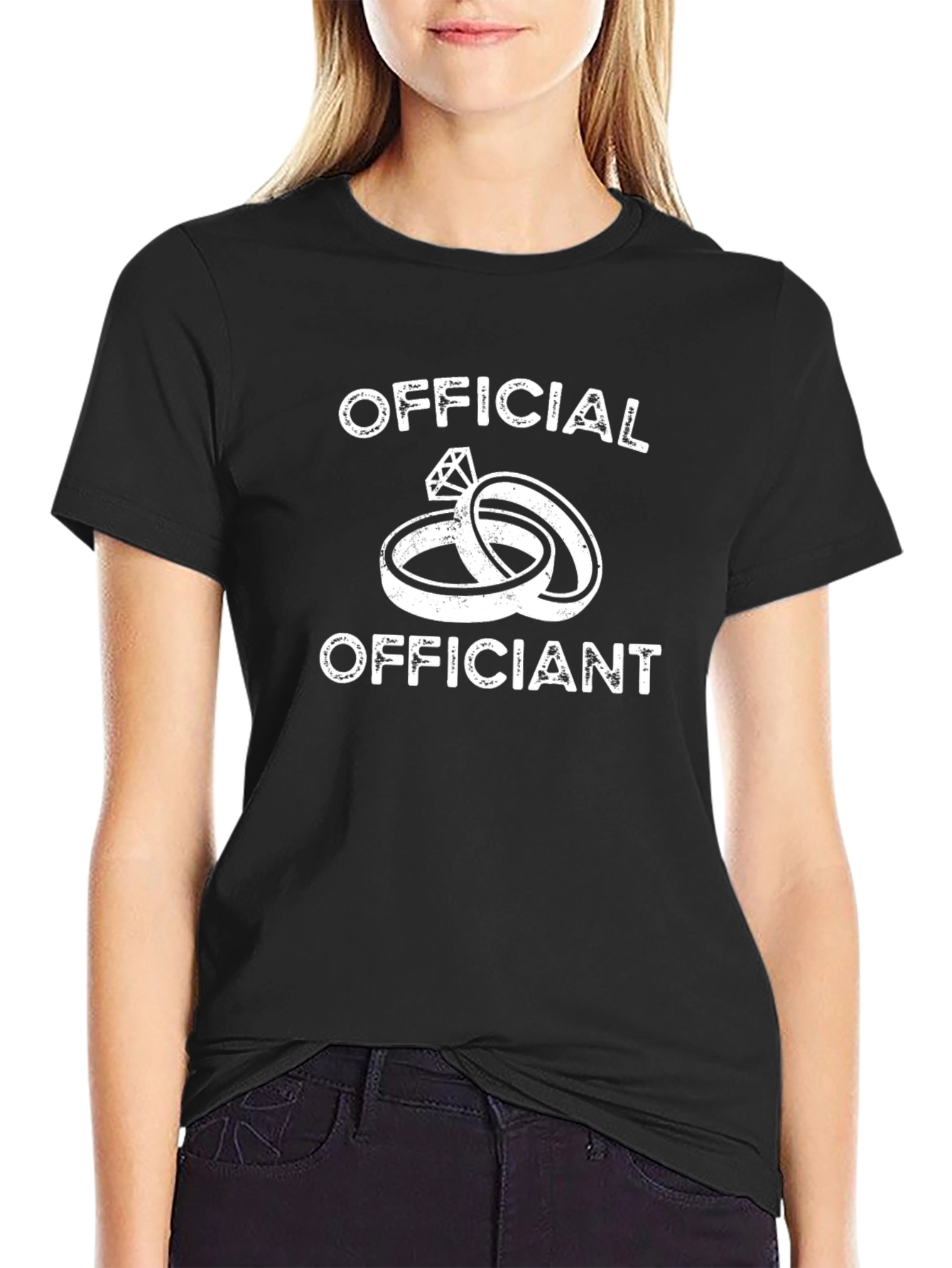 Official Officiant Wedding Rings Graphic Tee