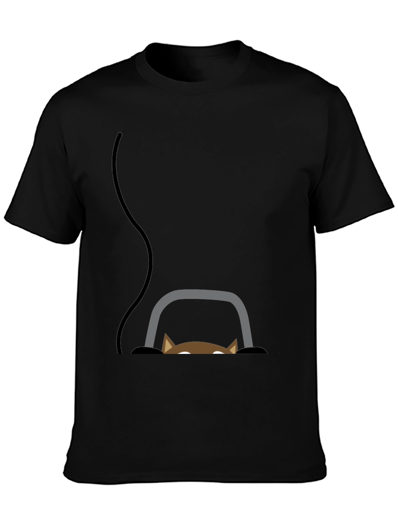 Peek-a-Boo Cat Graphic Tee - Black