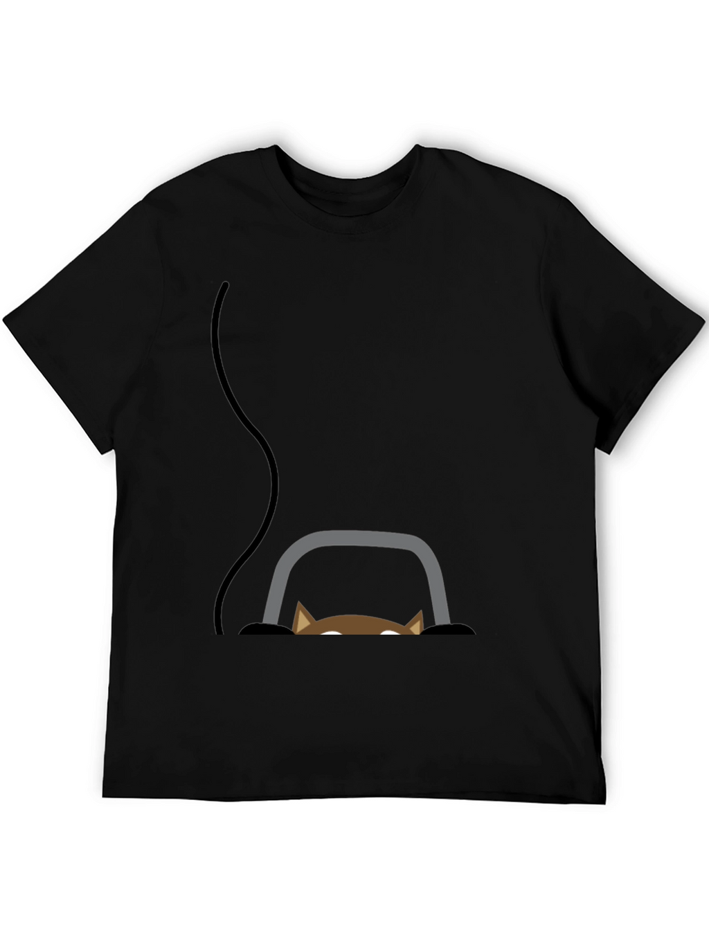 Peek-a-Boo Cat Graphic Tee - Black