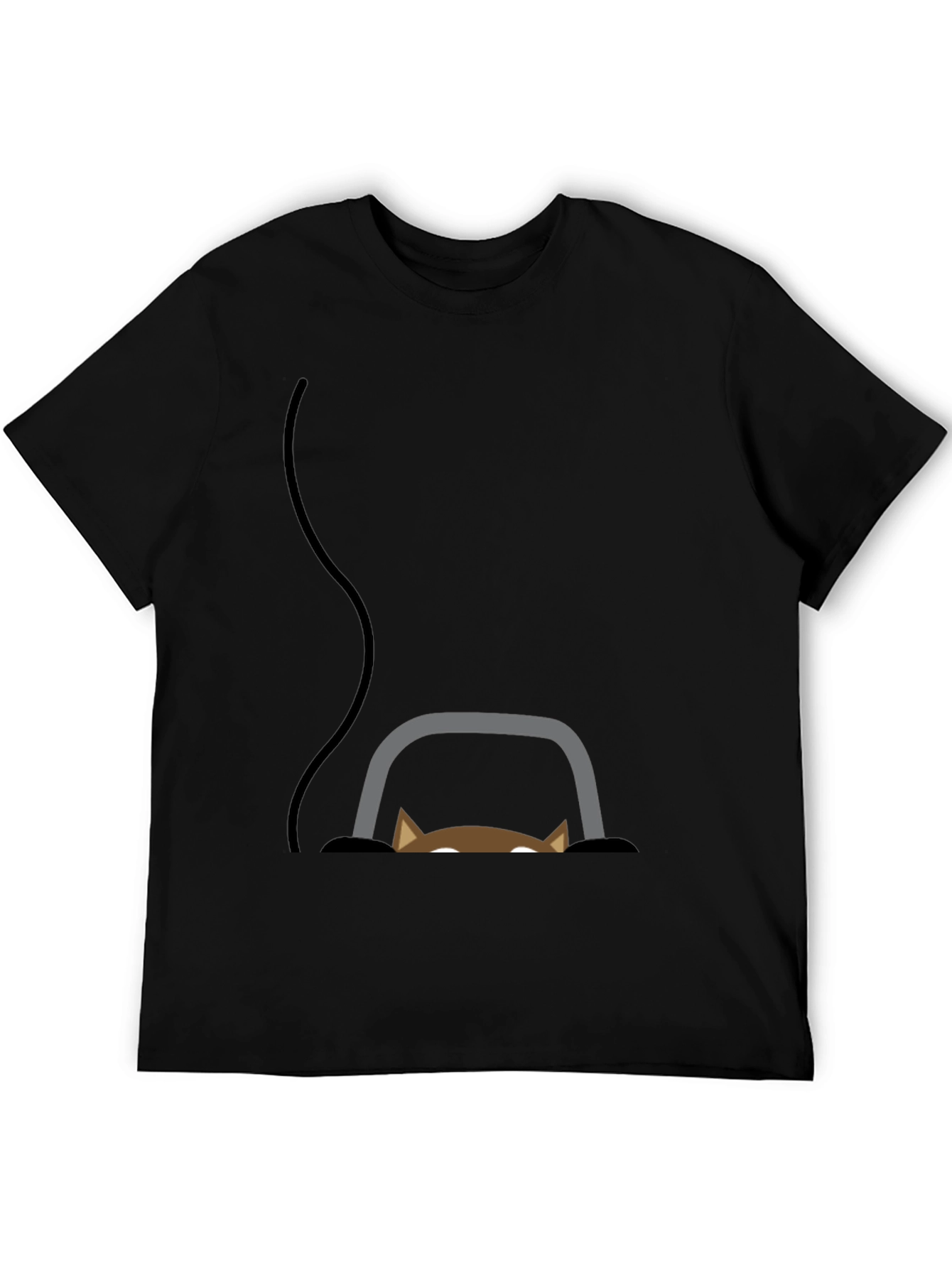 Peek-a-Boo Cat Graphic Tee - Black