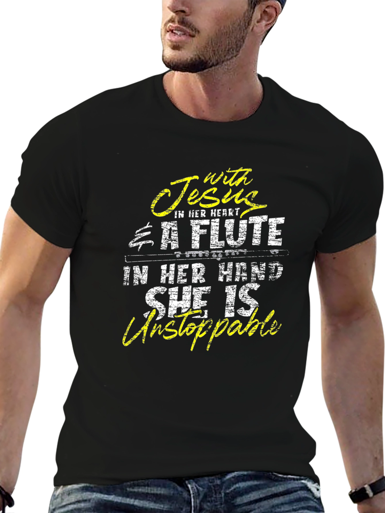 Jesus and Flute Graphic Tee - Unstoppable!
