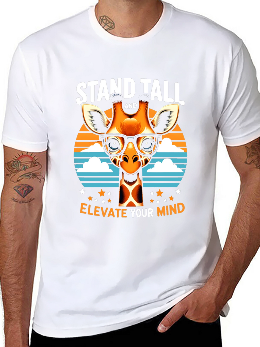 Stand Tall Giraffe Tee - Elevate Your Mind T-Shirt