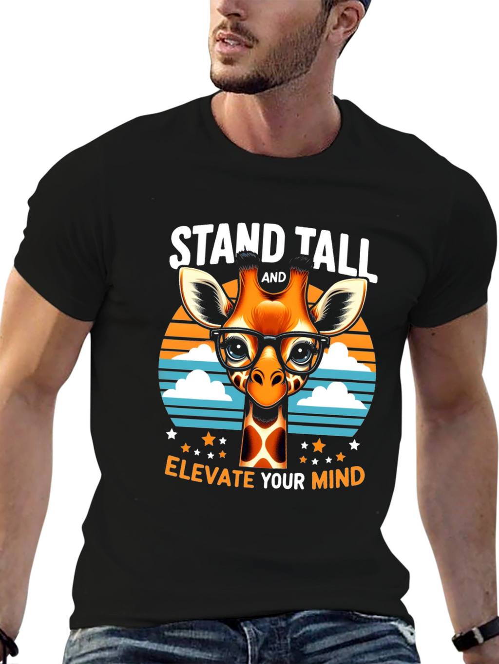 Stand Tall Giraffe Tee - Elevate Your Mind T-Shirt