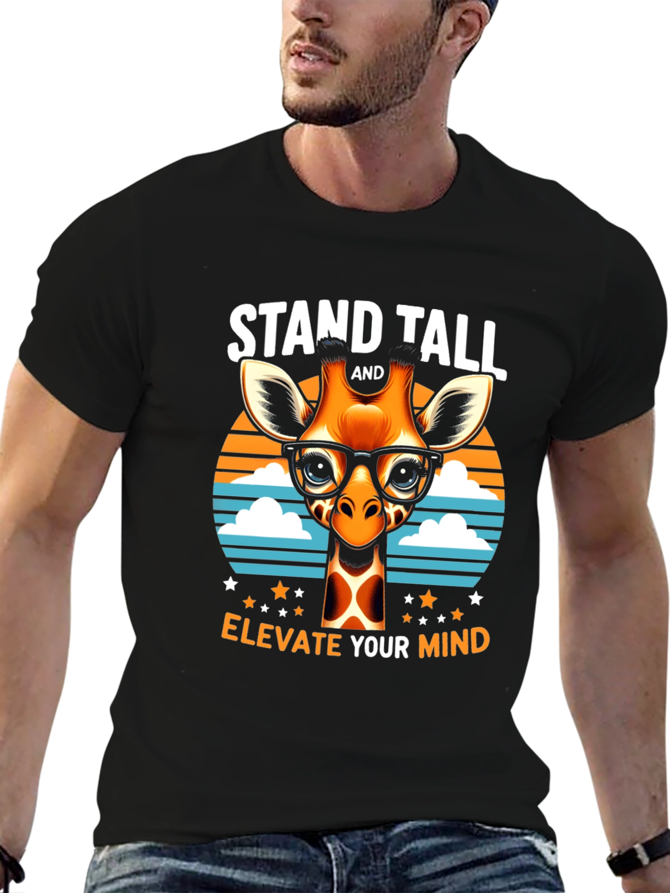 Stand Tall Giraffe Tee - Elevate Your Mind T-Shirt