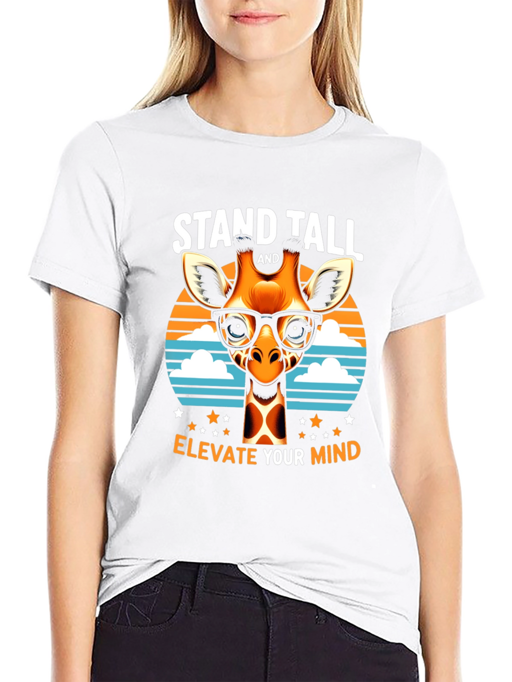 Stand Tall Giraffe Tee - Elevate Your Mind T-Shirt