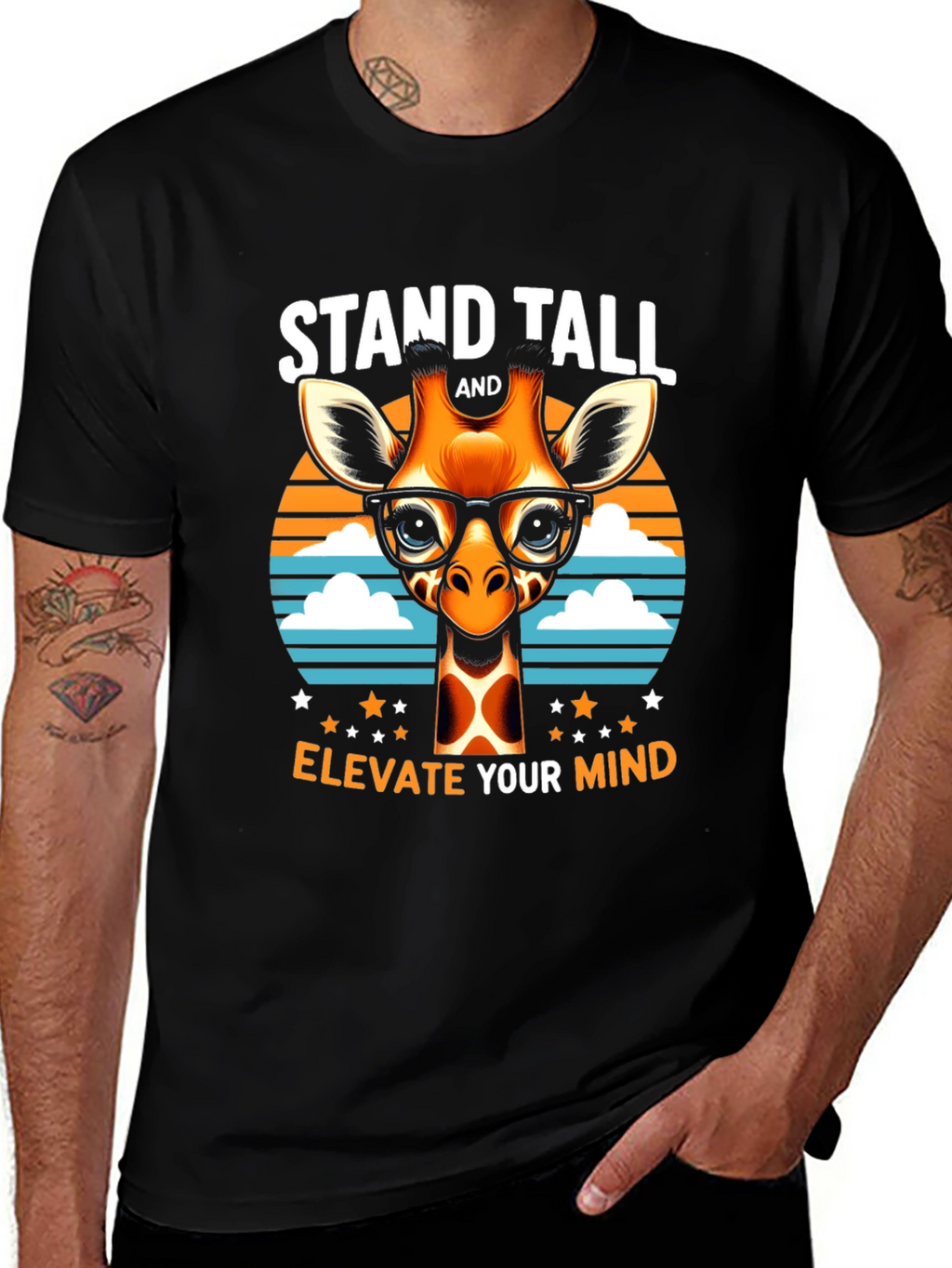 Stand Tall Giraffe Tee - Elevate Your Mind T-Shirt