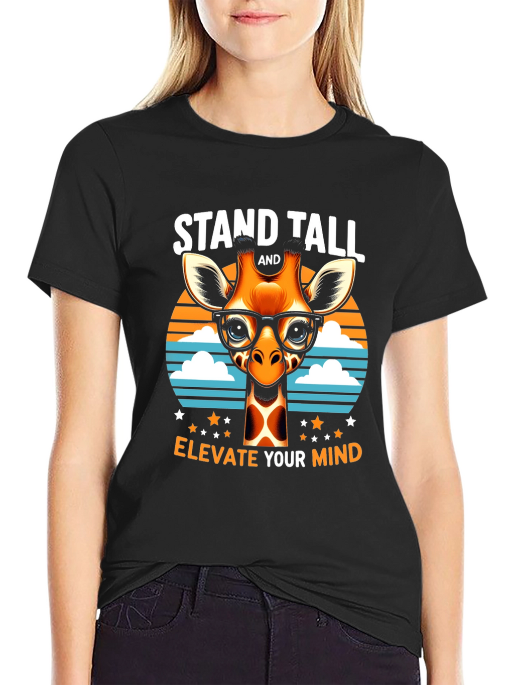 Stand Tall Giraffe Tee - Elevate Your Mind T-Shirt